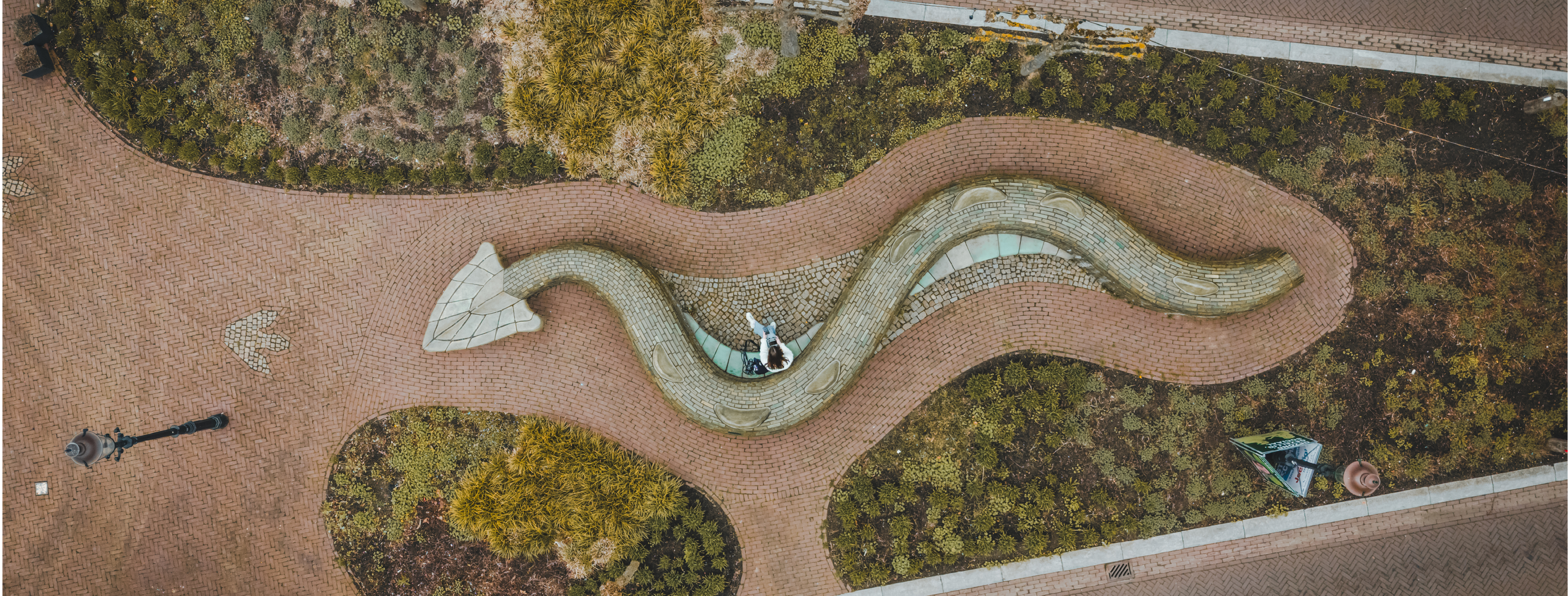 drone foto draak sculptuur in Beesel